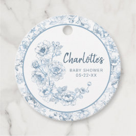 Etiquetas Para Lembrancinhas Dusty Blue Chinoiserie Chá de fraldas Floral