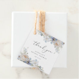 Etiquetas Para Lembrancinhas Dusty Blue Garden Floral Obrigado