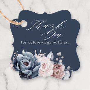 Etiquetas Para Lembrancinhas Dusty Blue Mauve Rosa Rosa Slate Floral Casamento 
