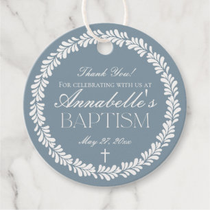 Etiquetas Para Lembrancinhas Dusty Blue Talavera Espanhol Fiesta Baptism Circle
