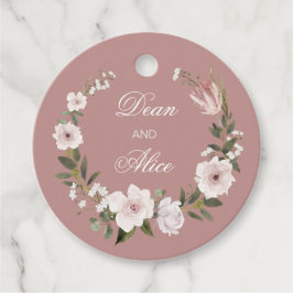 Etiquetas Para Lembrancinhas Dusty Pink Boho Água Floral Casamento Pastel