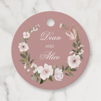Etiquetas Para Lembrancinhas Dusty Pink Boho Água Floral Casamento Pastel