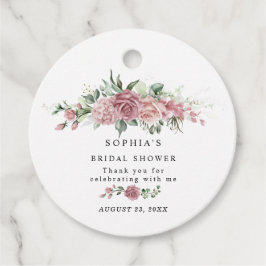 Etiquetas Para Lembrancinhas Dusty Pink Floral Bridal Shower