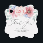 Etiquetas Para Lembrancinhas Dusty Rose Dusty Blue Floral Elegante Obrigado<br><div class="desc">Dusty rose e dusty blue flores agradecimentos</div>