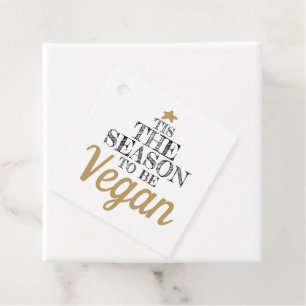 Etiquetas Para Lembrancinhas "É a estação do Vegan preto e dourado