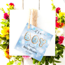 Etiquetas Para Lembrancinhas É um Chá de fraldas de Menino, Marcas de Favor Bra