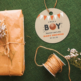 Etiquetas Para Lembrancinhas É um menino! Chá de fraldas de Basquete Themed Co-