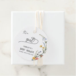 Etiquetas Para Lembrancinhas É uma garota! Chá de fraldas de flor selvagem colo