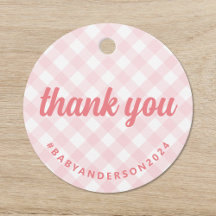 É uma garota obrigada Chá de fraldas Gingham