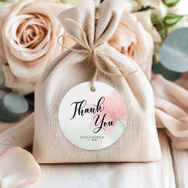 Etiquetas Para Lembrancinhas É uma Menina Flores Rosa Suave de Agradecimento