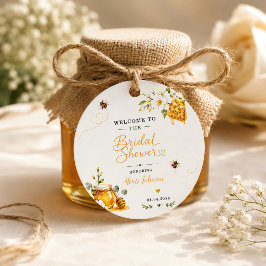 Etiquetas Para Lembrancinhas Ela Encontrou Seu Mel Elegante Floral Dourado Pers