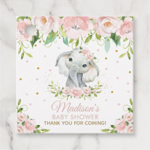 Etiquetas Para Lembrancinhas Elefante De Bebê Rosa-Cor-De-Rosa, Obrigado
