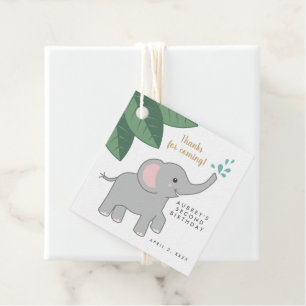 Etiquetas Para Lembrancinhas Elefante de Cinza com água borrifada obrigado voc