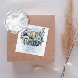 Etiquetas Para Lembrancinhas Elefante Oh Boy Blue Floral Chá de fraldas