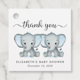 Etiquetas Para Lembrancinhas Elefante Twin Baby Boys Chá Obrigado