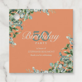 Etiquetas Para Lembrancinhas Elegant Autumn Green Flower Women's 50th Birthday 