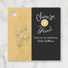 Etiquetas Para Lembrancinhas Elegant Black Cheers to 50 Years Birthday Party
