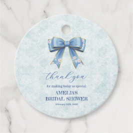 Etiquetas Para Lembrancinhas Elegant Blue Bow Engagement Party Invitation