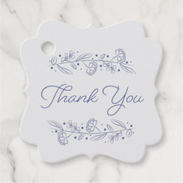 Etiquetas Para Lembrancinhas Elegant Blue Hand Drawn Floral Vines