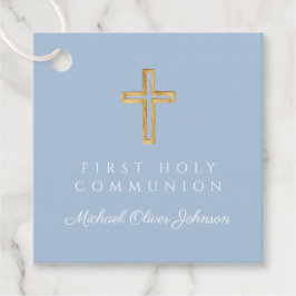 Etiquetas Para Lembrancinhas Elegant Blue Religious Cross Boy First Communion
