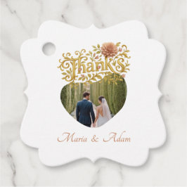 Etiquetas Para Lembrancinhas Elegant Blush Dahlias Golden Script Wedding Photo