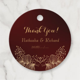Etiquetas Para Lembrancinhas Elegant Burgundy and Gold Monogram Wedding