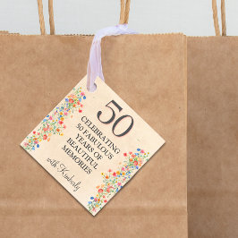 Etiquetas Para Lembrancinhas Elegant Floral 50th Birthday Favor Tag 50 personal