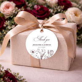 Etiquetas Para Lembrancinhas Elegant Floral Burgundy Wedding Favor Tags