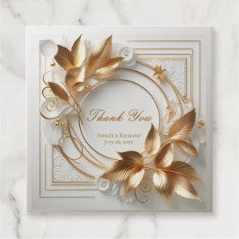 Etiquetas Para Lembrancinhas Elegant Gold Botanical Wedding Favor Tags