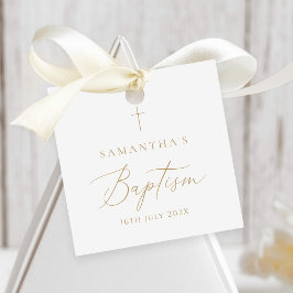 Etiquetas Para Lembrancinhas Elegant Gold Calligraphy Baptism