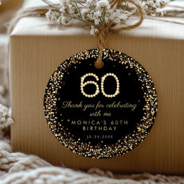 Etiquetas Para Lembrancinhas Elegant Gold Diamonds 60th Birthday Favor Tags
