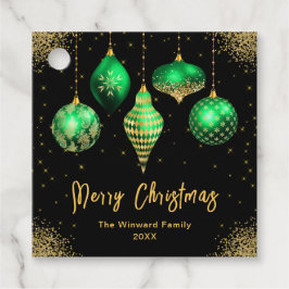 Etiquetas Para Lembrancinhas Elegant Green and Gold Ornament Christmas