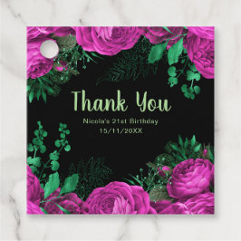 Etiquetas Para Lembrancinhas Elegant Hot Pink Flowers Birthday Party