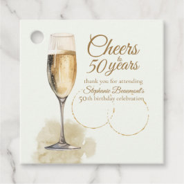 Etiquetas Para Lembrancinhas Elegant Modern Champagne Cheers 50th Birthday