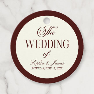Etiquetas Para Lembrancinhas Elegant Vintage Ivory Dark Burgundy Wedding