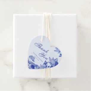 Etiquetas Para Lembrancinhas Elegante Agradecimento de Casamento Floral em Azul