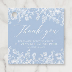 Etiquetas Para Lembrancinhas Elegante Algo Chá de panela Vitoriano Azul