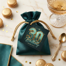 Elegante Aniversário de 30 anos Dourado Verde Água