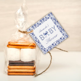 Etiquetas Para Lembrancinhas Elegante Blue Toile de Jouy e Chá de fraldas Arco