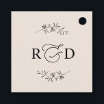 Etiquetas Para Lembrancinhas Elegante Blush Terroso Monograma Casamento Agradec<br><div class="desc">Projetado para combinar com nossa coleção de casamento Rômantico Script,  esta etiqueta personalizável apresenta um agradecimento gráfico de caligrafia,  combinado com uma fonte serifada clássica em preto. Itens correspondentes disponíveis.</div>