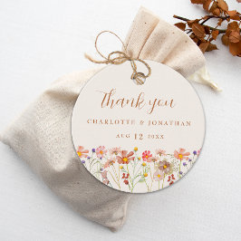 Etiquetas Para Lembrancinhas Elegante Boho Floral Casamento de Outono Agradecim