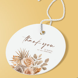 Etiquetas Para Lembrancinhas Elegante Boho Neutral Floral Obrigado Casamento