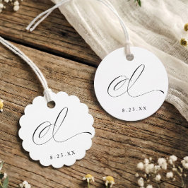 Etiquetas Para Lembrancinhas Elegante Caligrafia I Monograma Inicial Casamento