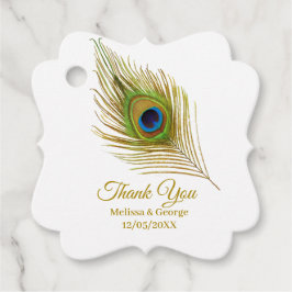 Etiquetas Para Lembrancinhas Elegante Casamento de Pena de Pavão Obrigado