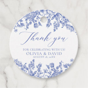 Etiquetas Para Lembrancinhas Elegante Casamento Floral Azul Vitoriano Francês