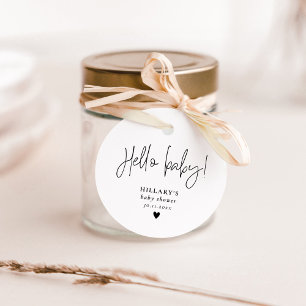 Etiquetas Para Lembrancinhas Elegante Chá de fraldas de Caligrafia