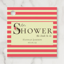 Etiquetas Para Lembrancinhas Elegante Chá Verde de Coral com Tipografia Floral