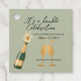 Etiquetas Para Lembrancinhas Elegante Dupla Celebração Verde Aniversário