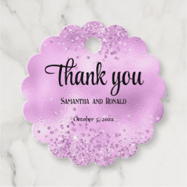 Etiquetas Para Lembrancinhas Elegante Faux Lilac Glitter e Foil Wedes