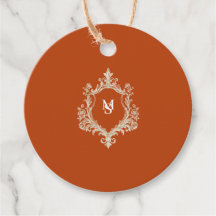 Elegante Favor de Casamento com Brasão de Monogram